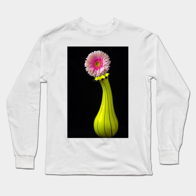 Fancy Unique Yellow Vase With Pink Gerbera Long Sleeve T-Shirt by photogarry